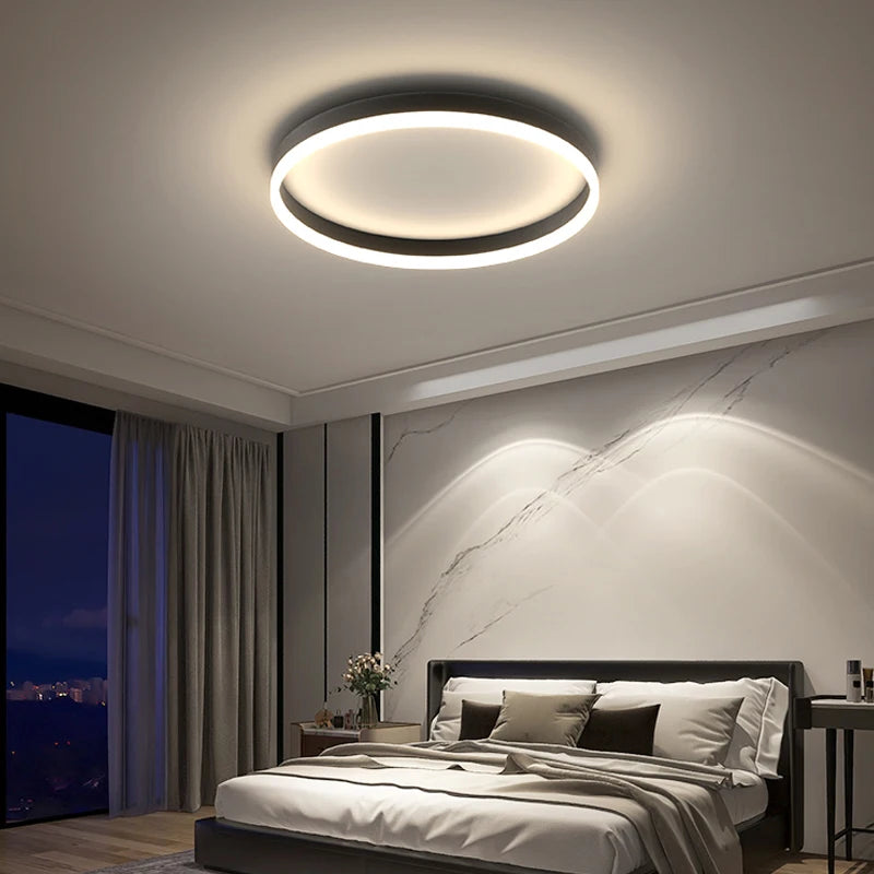 Moderne minimalistische LED-Deckenleuchte für das Arbeitszimmer, kreativ und atmosphärisch - vue 6 sur 13