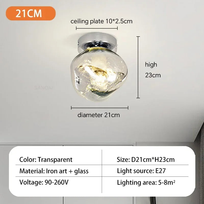 plafonnier moderne en verre pour décoration intérieure élégante