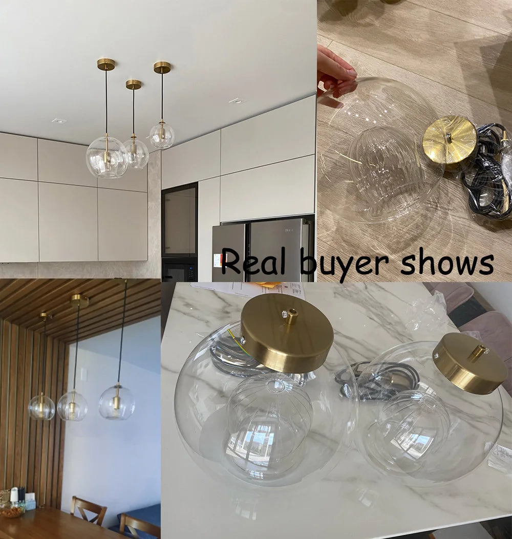 lustre nordique led en verre pour restaurant et bureau - vue 5 sur 9