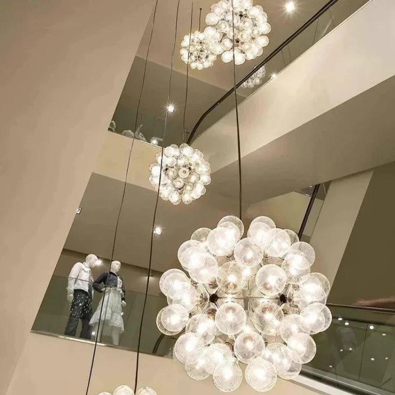 lustre led créatif à bulles de verre nordiques pour intérieur - vue 6 sur 9