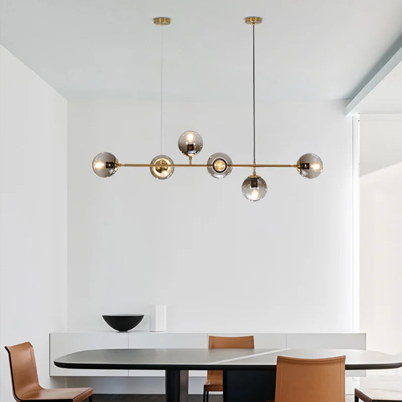 Lustre boule en verre moderne design - vue 11 sur 14