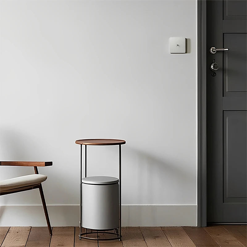 Interrupteur double 2 voies en acier gris clair brossé bords arrondis