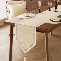 Chemin de table vintage floral style campagne lin