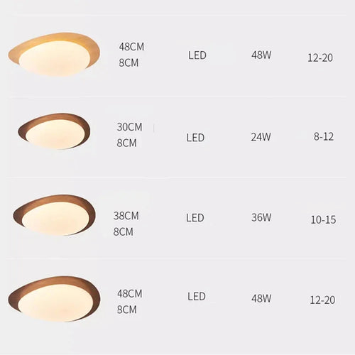 LED-Deckenleuchte aus nordischem Holz mit Acryl und Walnusskiesel - vue 6 sur 12
