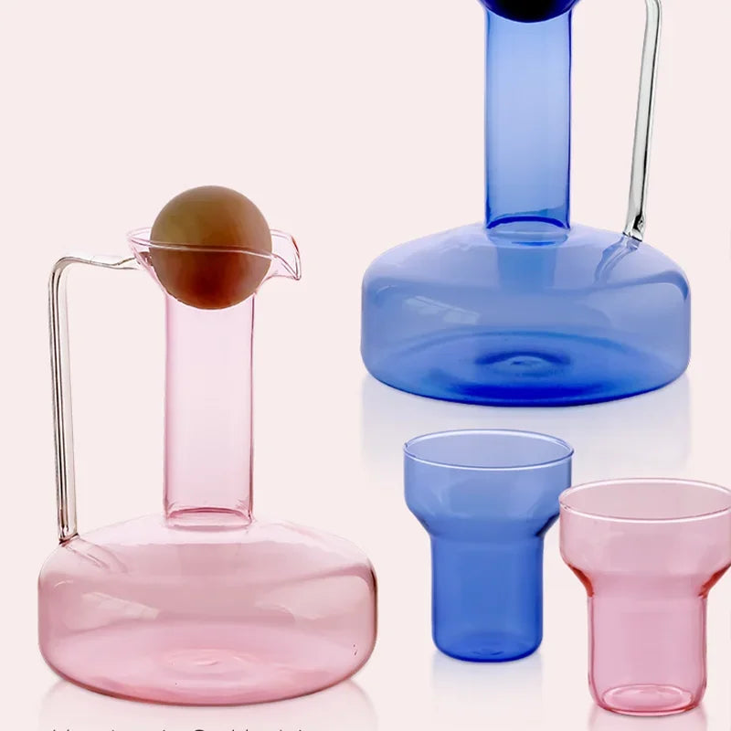 Bouilloire verre style nordique 1500 ml avec tasses - vue 3 sur 7