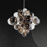 lustre nordique créatif en fer et bulles de verre luxueux