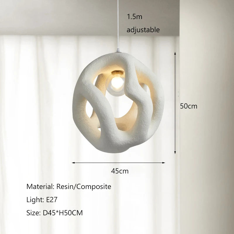 suspension wabi-sabi design haut de gamme en résine led