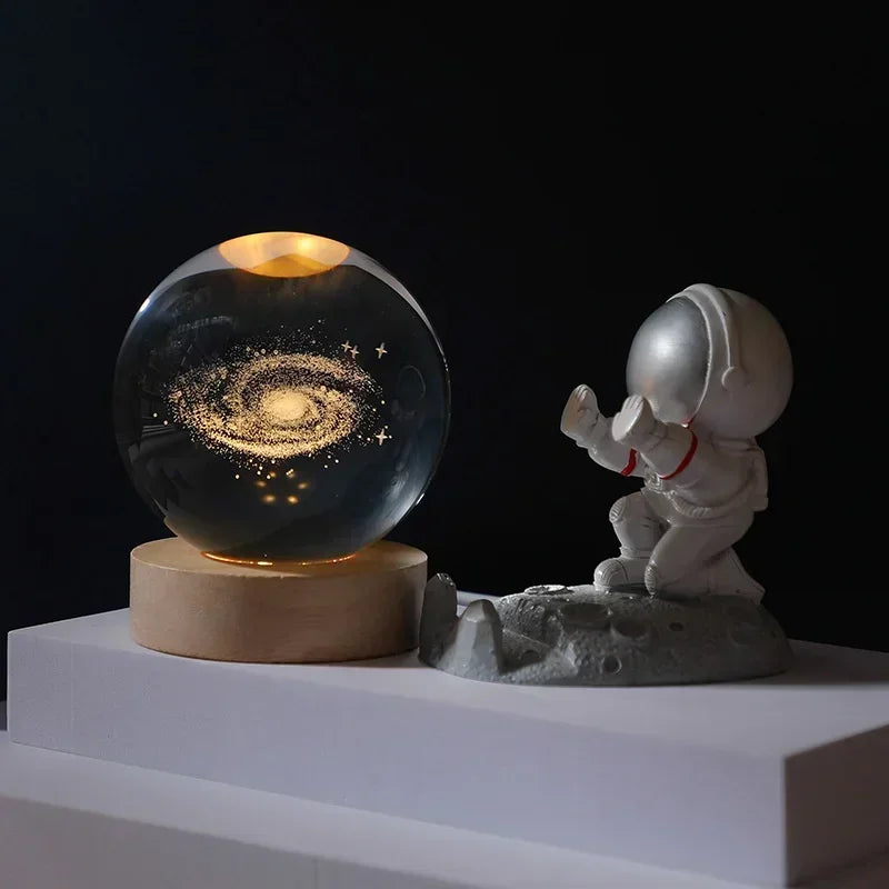 boule de cristal 3D système solaire planète lumineuse cadeau passionnés espace - vue 10 sur 10