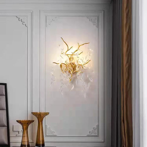 applique murale moderne en cristal et aluminium doré - vue 5 sur 21