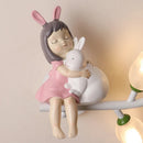 applique murale led g4 fille lapin fleur pour enfants