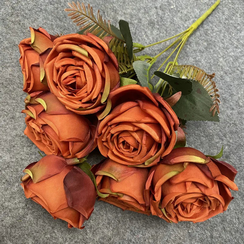 bouquet de roses artificielles en soie pour décoration élégante - vue 17 sur 17