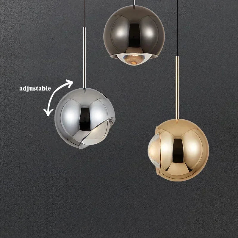 Suspension LED boule ronde moderne avec angle réglable - vue 7 sur 20
