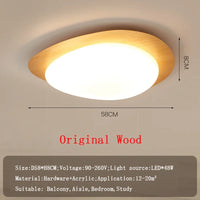 LED-Deckenleuchte aus nordischem Holz mit Acryl und Walnusskiesel