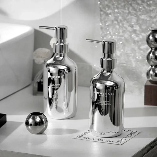 distributeur de savon moussant plaqué argent portable luxe - vue 4 sur 9