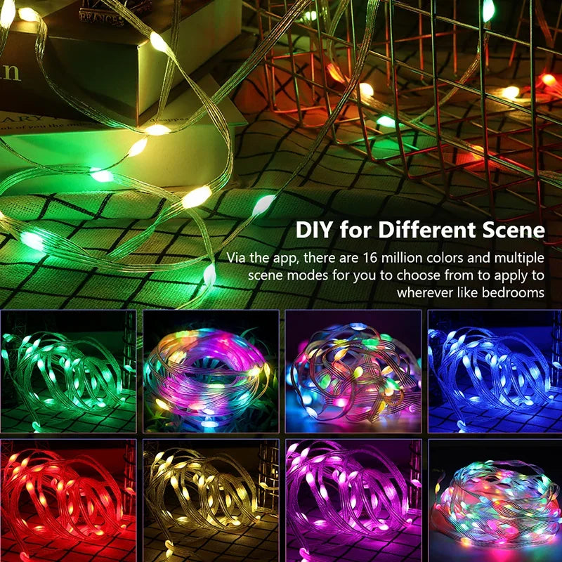 guirlande lumineuse led intelligente bluetooth pour fêtes et décorations - vue 4 sur 12