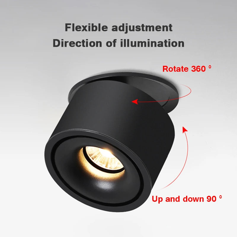 lampe de downlight led en surface à intensité variable pliable pour éclairage domestique - vue 3 sur 5