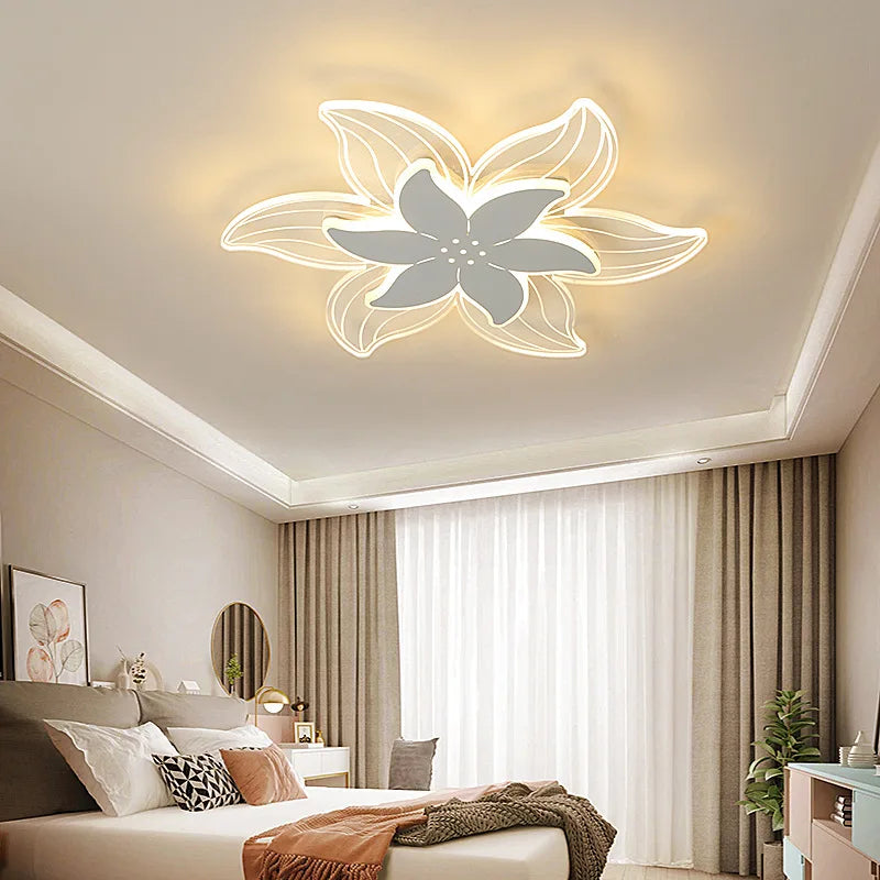 plafonnier led art déco fleuri pour bureau et étude - vue 9 sur 8
