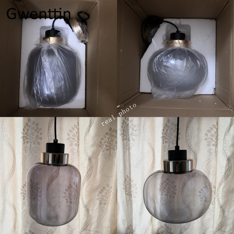 suspension moderne en verre pour décoration intérieure nordique - vue 5 sur 8