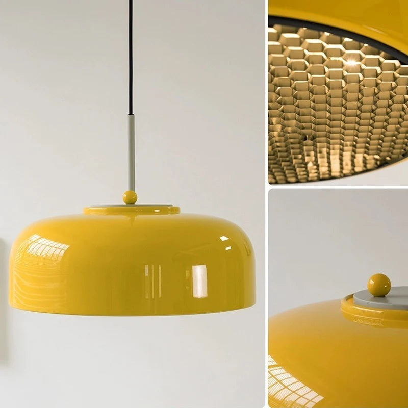 Denmark Design Pendant Lamp with Honeycomb Mesh Led Ceiling Suspension Hanging Light for Dining Room Kitchen Island - vue 7 sur 9