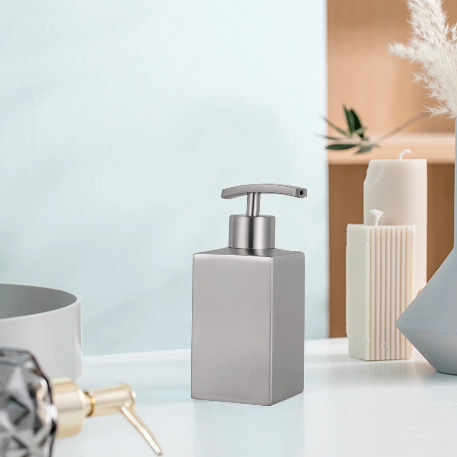 distributeur de savon pressable en acier inoxydable pour liquide - vue 8 sur 7