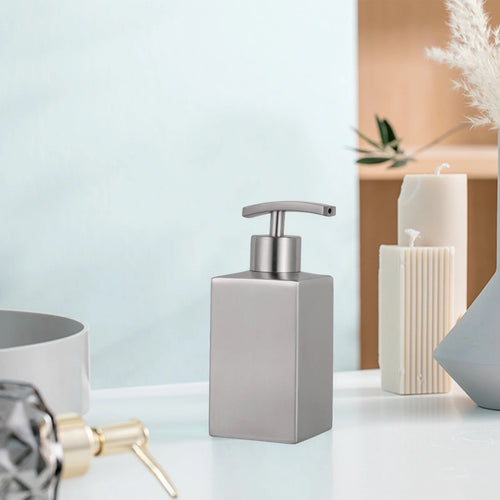 distributeur de savon pressable en acier inoxydable pour liquide