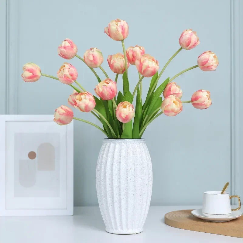 fleurs artificielles tulipes en soie décoratives pour toutes occasions - vue 3 sur 13