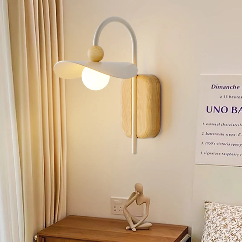 applique murale nordique en bois led pour bureau restaurant - vue 4 sur 7