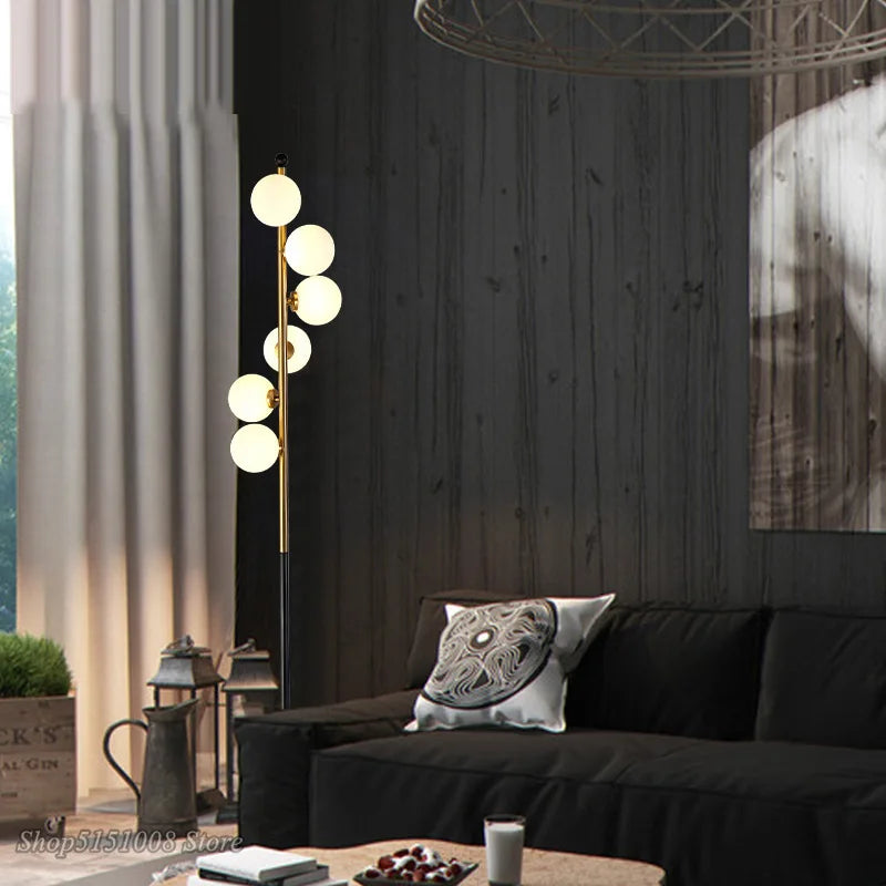 Lampadaire nordique Simple avec boule de verre - vue 4 sur 6