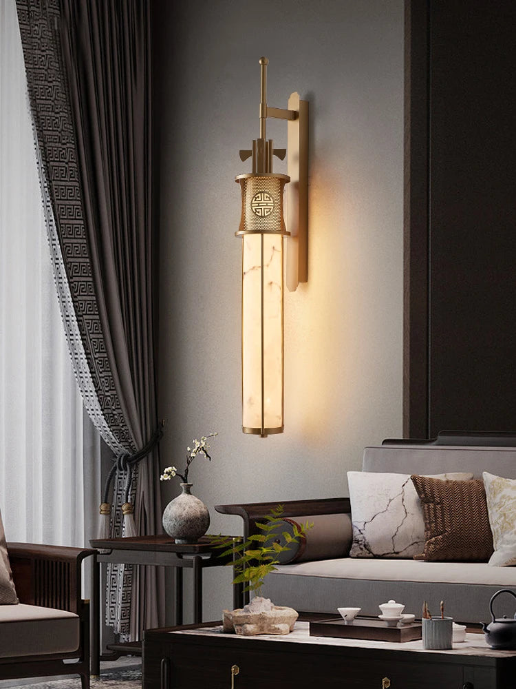 Applique murale en marbre style chinois avec éclairage led design