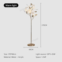 lampadaire nordique moderne décoration art feuille de ginkgo