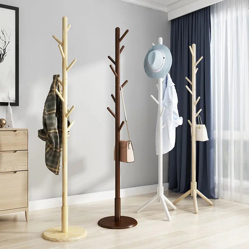 porte-manteau vertical en bois massif pour vêtements et accessoires - vue 4 sur 14