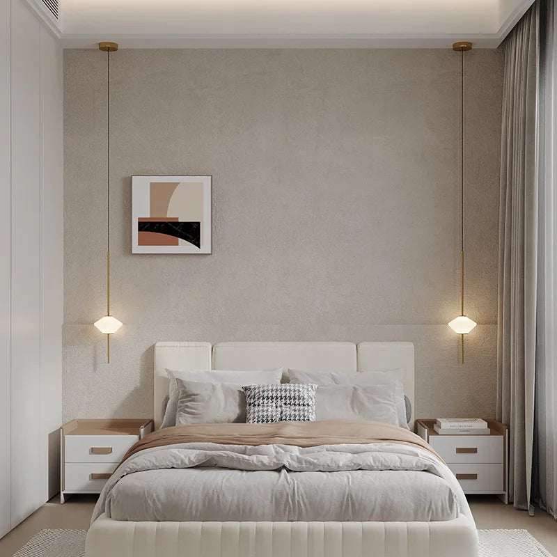 Suspension LED en verre blanc moderne - vue 6 sur 10