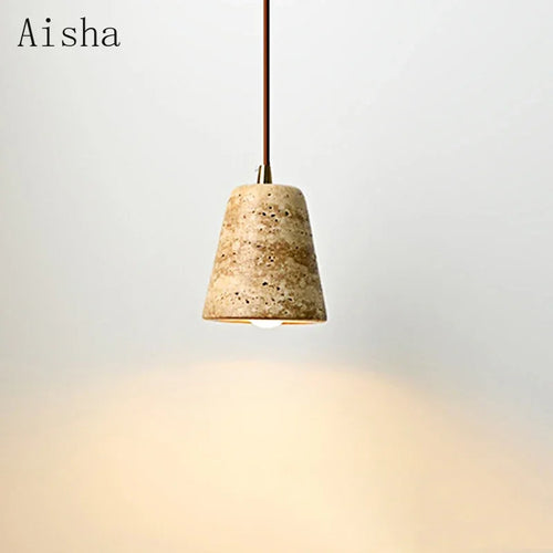 Nordische Pendelleuchte aus Stein für elegantes Innenraumlicht