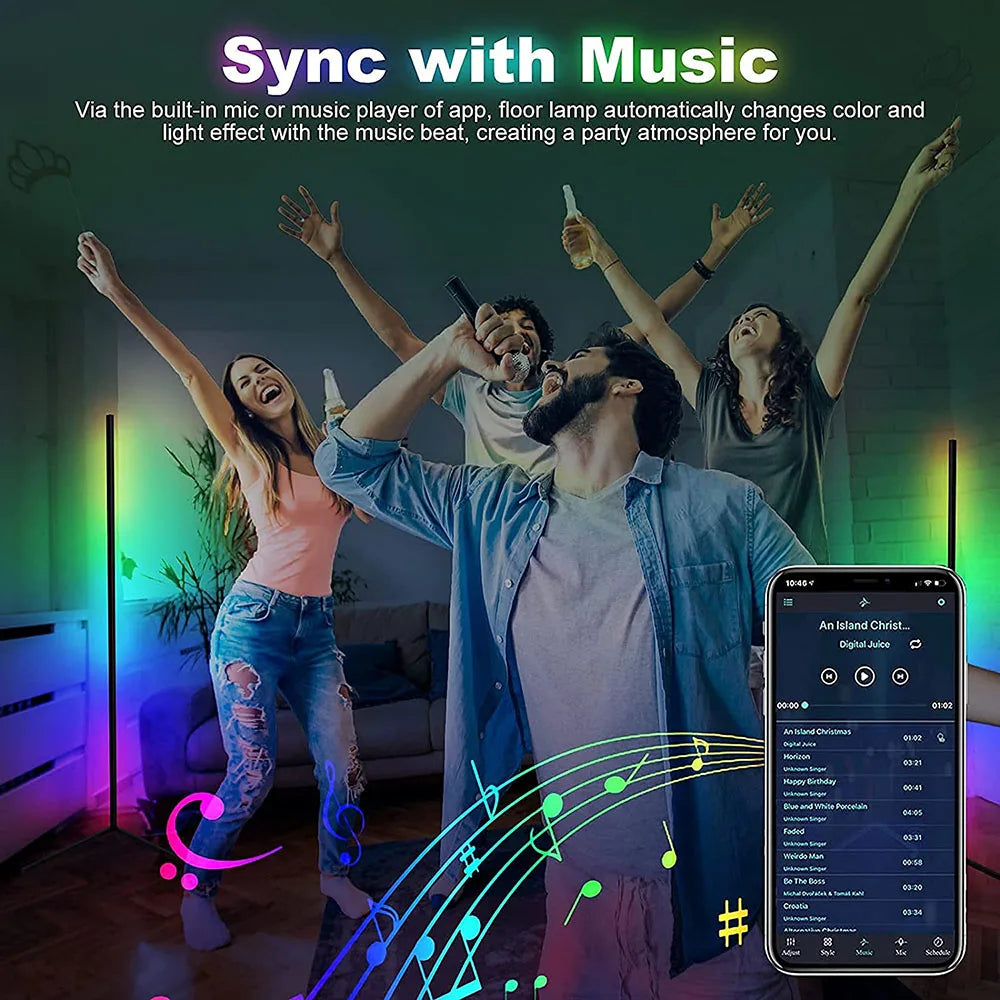 lampe salon smart rgb couleur musique télécommande - vue 5 sur 7