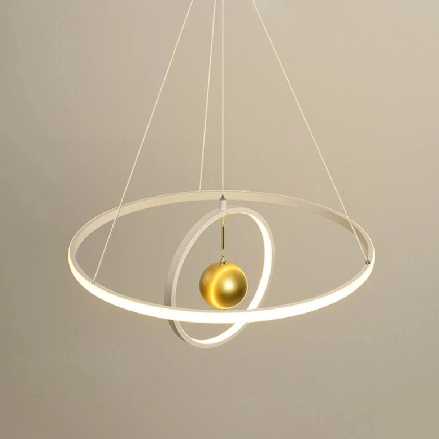 lustre circulaire en forme de boule de fer pour salon - vue 4 sur 8