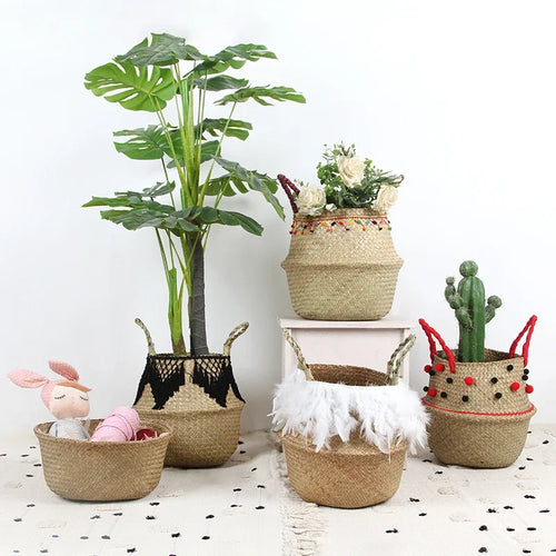panier en osier tressé pour rangement et décoration polyvalente