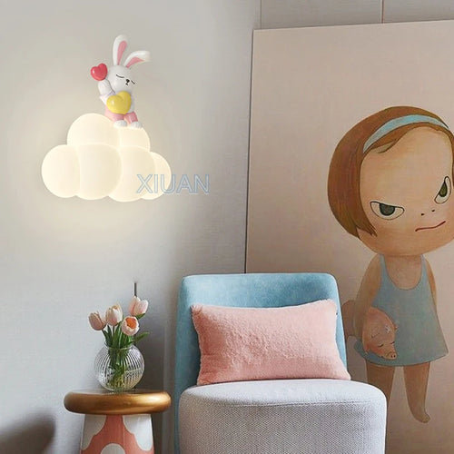 Kreative LED-Wandleuchten für Kinder in Bär-, Engel- und Hasenform - vue 5 sur 9