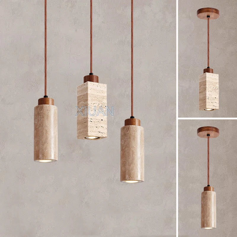 lustre led en pierre de grotte style wabi-sabi - vue 6 sur 11