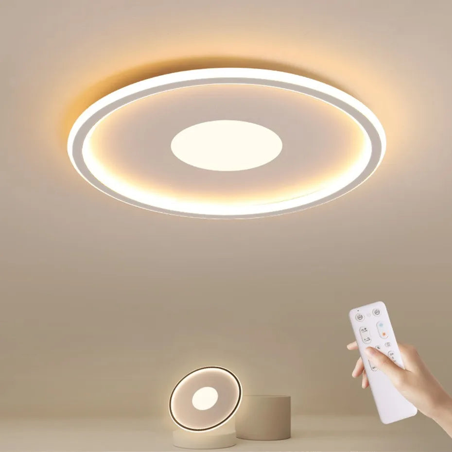 plafonnier led ultra mince moderne rond montage en surface - vue 2 sur 24