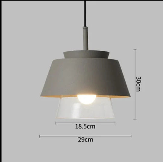 Pendelleuchte aus Glas und Eisen im nordischen Stil für dekorative Innenräume