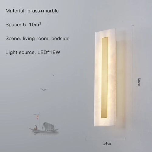 Wandleuchte aus Marmor mit dekorativem LED-Licht für modernes Interieur - vue 9 sur 12