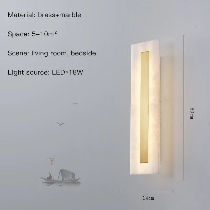 Wandleuchte aus Marmor mit dekorativem LED-Licht für modernes Interieur - vue 8 sur 12