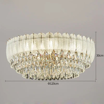 plafonnier rond en cristal luxe éclairage led pour intérieur - vue 11 sur 12