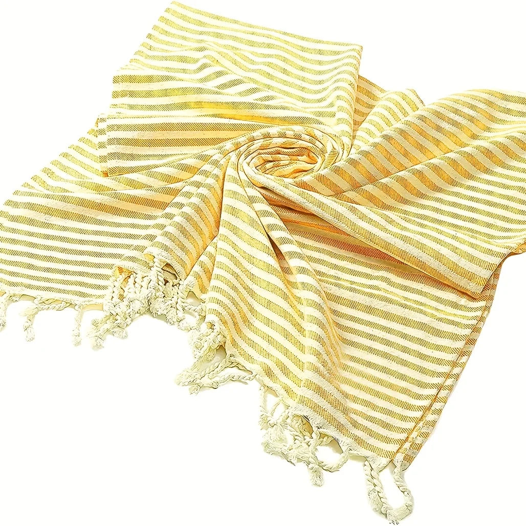 serviette de plage turque coton tissé style rayé - vue 4 sur 6