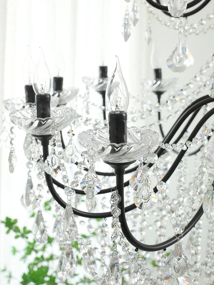 lustre vintage à LED en cristal pour un éclairage élégant - vue 6 sur 8