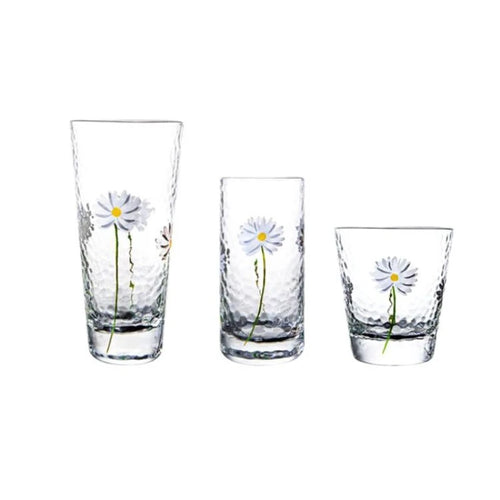 Verre texture marte motif marguerite design creatif resistant