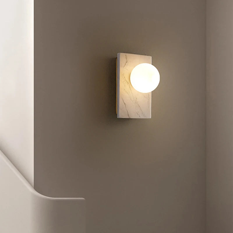 applique murale rétro en marbre et cuivre led