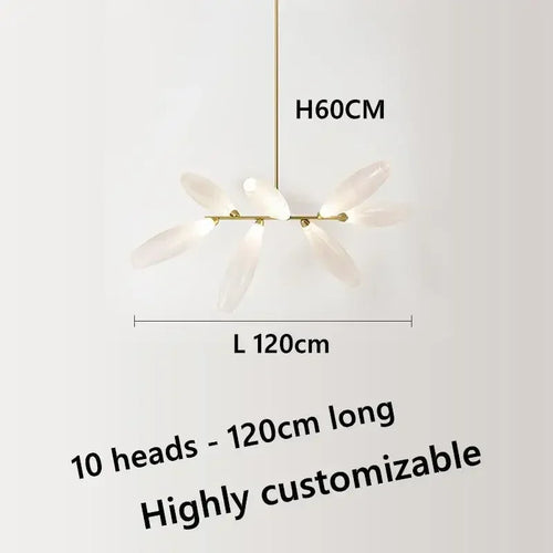lustre moderne en verre nordique pour décoration intérieure