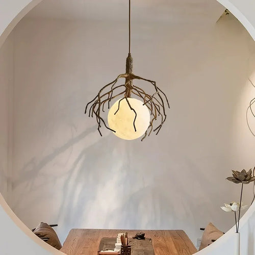 lustre suspendu en forme de branche d'arbre à led décor rétro