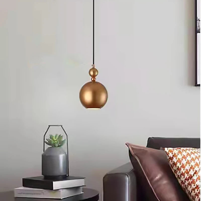 suspension vintage en cuivre avec fil réglable - vue 4 sur 8
